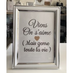 Cadre " Viens on s'aime "