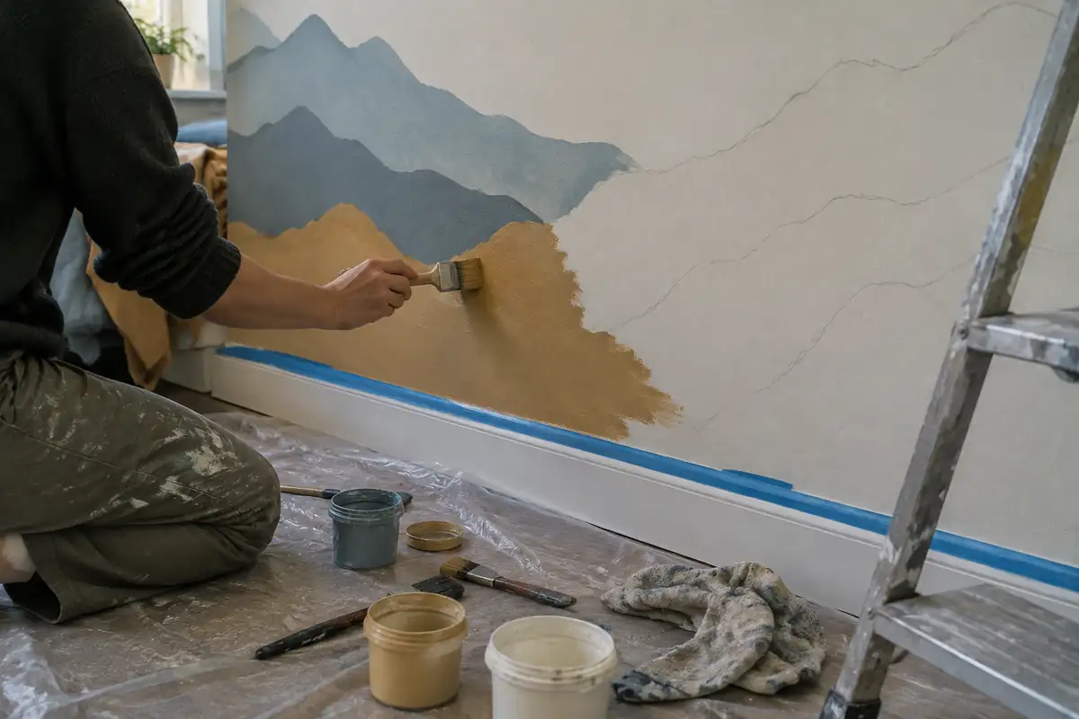Fresque murale : la peindre vous-même, du mur préparé aux derniers contours, et la mairie avant la façade