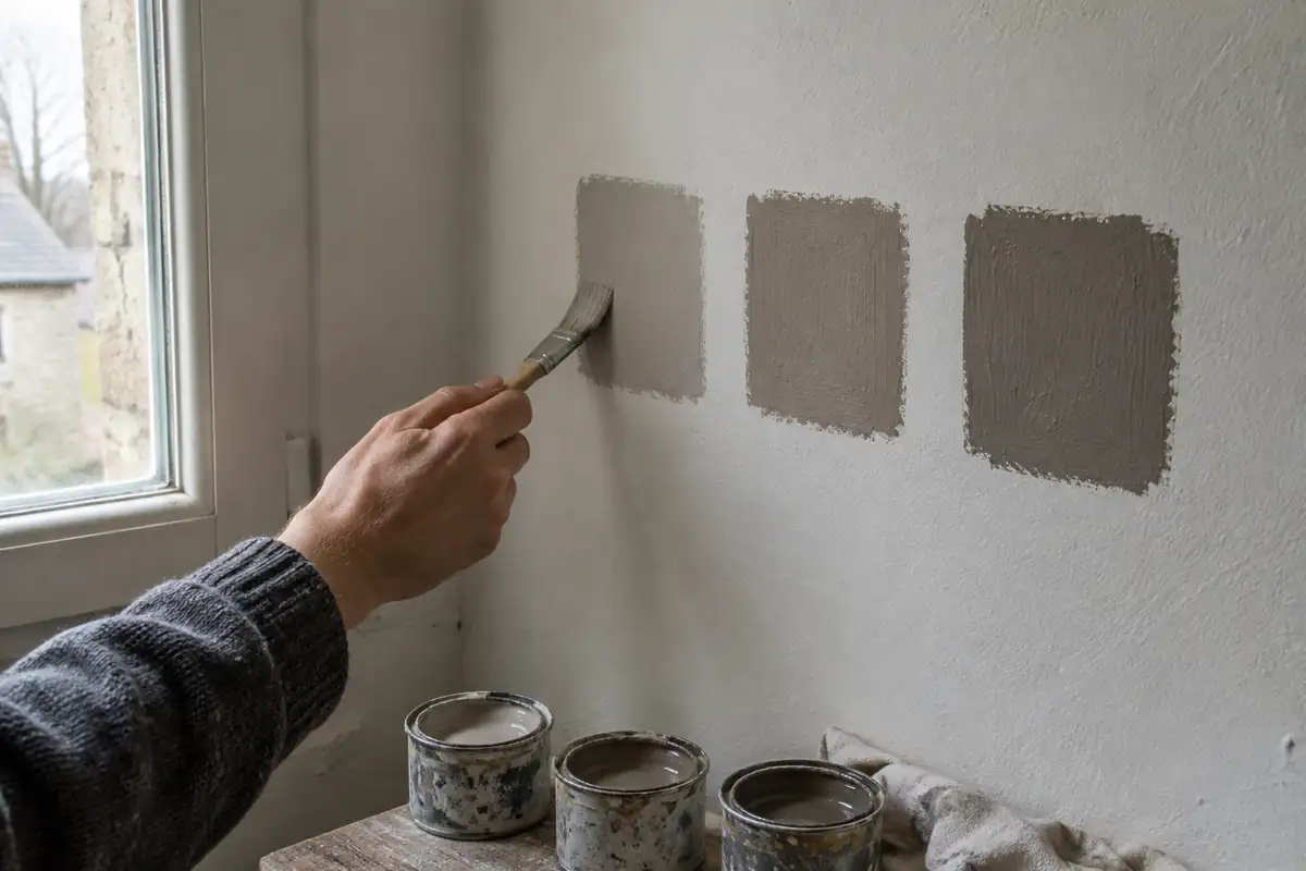 Gris taupe : l'essayer sur le mur avant d'acheter, et pourquoi aucun code ne fixe la teinte